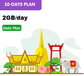 Sing/Malay/Thai 10 Days Unlimited Data(2GB/day high speed)
