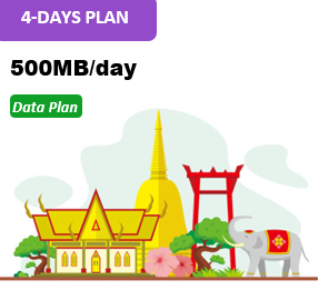 Sing/Malay/Thai 4 Days Unlimited Data(500MB/day high speed)