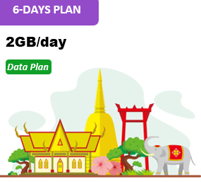Sing/Malay/Thai 6 Days Unlimited Data(2GB/day high speed)